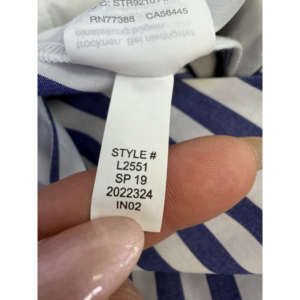 J. Crew Sleeveless Wrap Tie Waist Wide Leg Jumpsuit Blue White Striped Sz 4 EUC - Picture 14 of 16